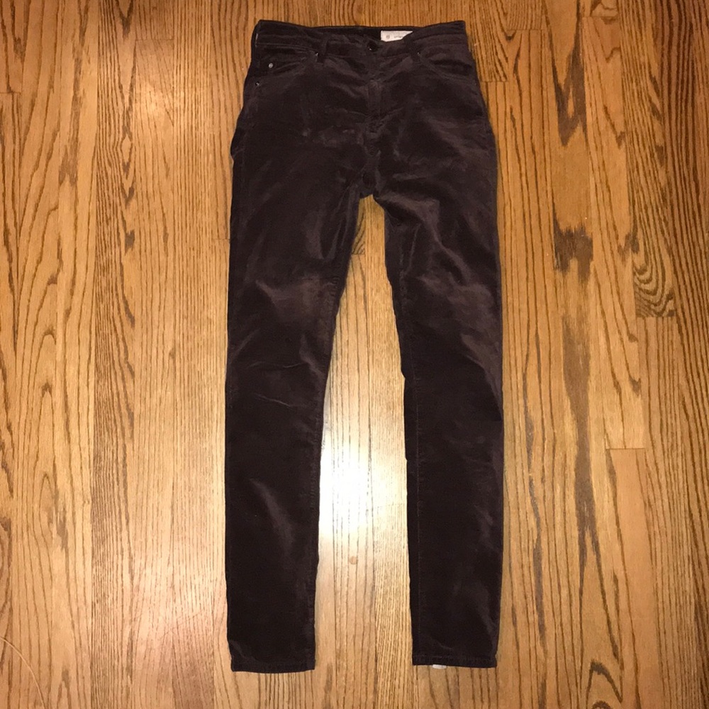 AG The Stevie Velvet High-Rise Skinny Jeans